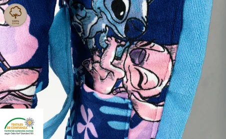 Set Infantil 3 Piezas LILO STITCH Albornoz Toalla Manopla