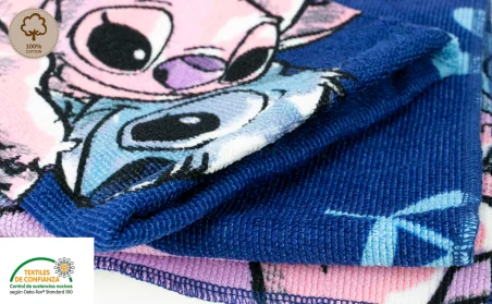 Set Infantil 3 Piezas LILO STITCH Albornoz Toalla Manopla