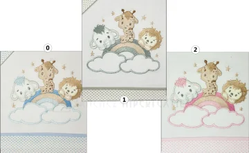 Jogo de lençóis para berço 60x120 10958 Gamberritos Rainbow Animals 2