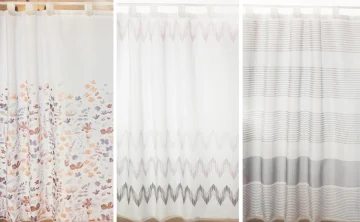 Cortina de Duche 140 x 180 cm 3 Modelos Diferentes com Alças