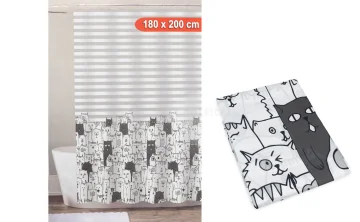 Cortina de chuveiro 180 x 200 cm FUNNY PETS Gatos