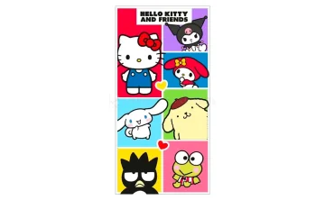 Toalha de Praia Infantil HELLO KITTY MY MELODY FRIENDS 70 X 140 Cm