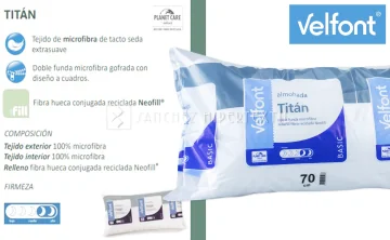 Almohada de gran firmeza con doble funda TITÁN de Velfont 2