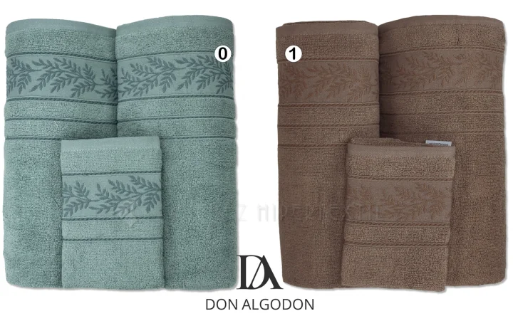 Conjunto de 3 toalhas 100% algodão com lençol de 100x150 cm. Yeudi de Don Algodón.