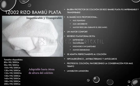 Baby Mattress Protector Bamboo Terry SILVER