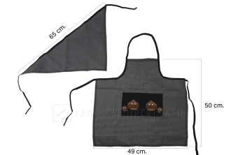 Conjunto de castañero negro unisex de delantal más pañuelo.