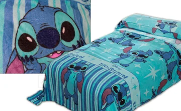 Joc de llençols d´hivern coral·lina infantil llit 90 cm. LILO STITCH WAVES