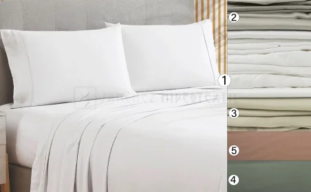 Ensemble complet de draps en satin 300 fils en bambou biologique