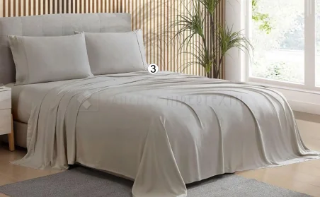 Ensemble complet de draps en satin 300 fils en bambou biologique