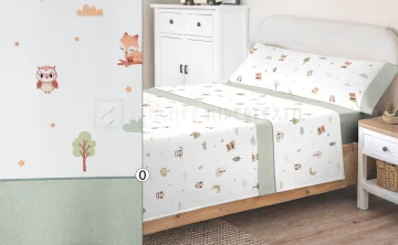 Joc complet de llençols infantil llit 90 cm. FOREST FAUNA 2