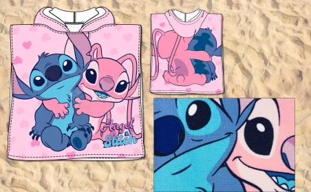 Poncho infantil rosa Lilo & Stitch EZ78136