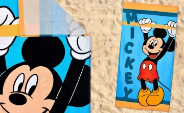 Toalha de praia infantil 70x140 cm. EZ18197 MICKEY BARRA