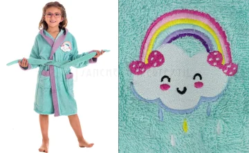 Barnús Infantil 100% cotó amb caputxa HAPPY SHOWER