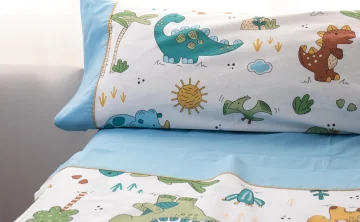 Joc complet de llençols infantils 100% cotó DINO INFANTIL