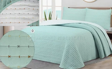 Reversible bedspread + matching cushion cover MINA 2