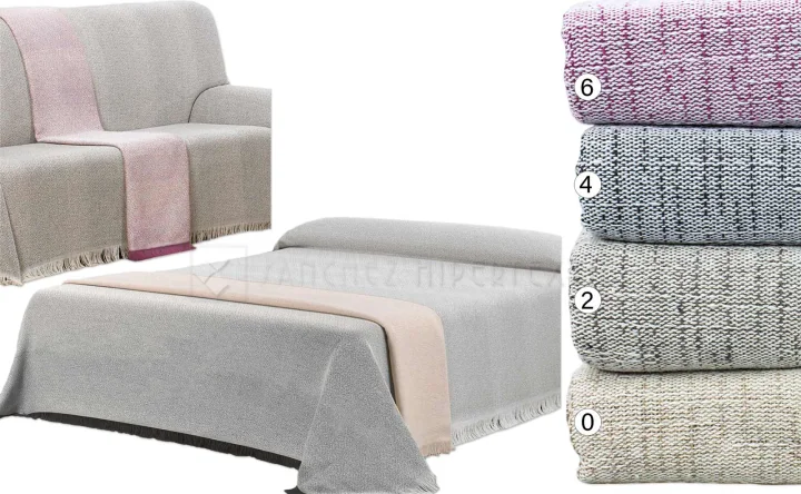Manta multifuncional para cama e sofá, vários tamanhos e cores, estilo rústico.
