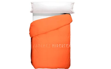 Funda nòrdica color taronja llis 100% cotó