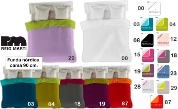 Funda nòrdica llisa reversible HAPPYCOLOR llit 90 cm. de Reig Martí
