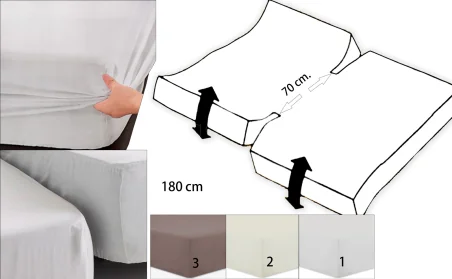 Drap-housse adaptable sur matelas jumeaux articulés en H 180 cm.
