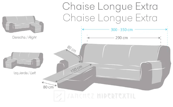 Cobreix Sofà Chaise Longue EXTRA VALERIA D'Eysa