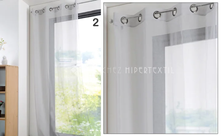Cortina Confeccionada Com Ilhós 140 X 260 Cm Modelo MONNA VOILE