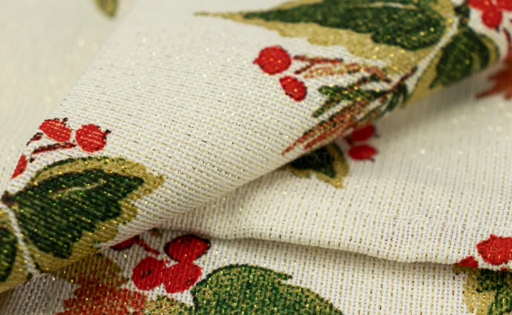 Tablecloth With Lurex Christmas Model Hp2 Mistletoe
